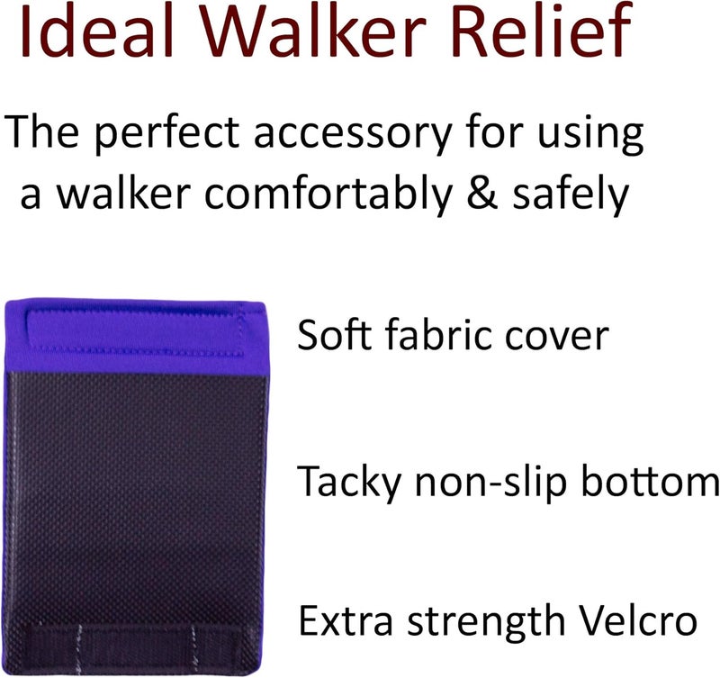 Crutcheze Deep Purple Walker Padded Hand Grip Covers - Comfort, Moisture Wicking, and Washable Accessories - Image 2